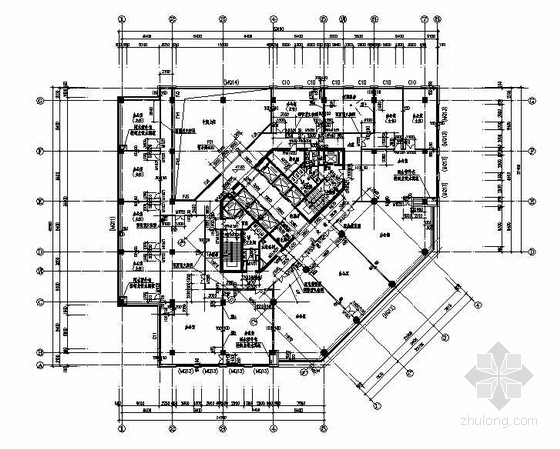 建筑施工图住宅底层平面图资料下载-十三层平面图(F10建筑施工图)