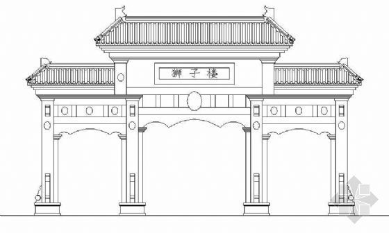 牌楼施工图纸资料下载-古典牌楼建筑施工图