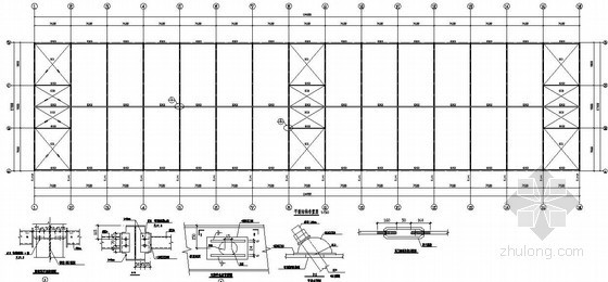 单跨27m单层厂房图纸资料下载-某27m跨门式钢架厂房结构设计图