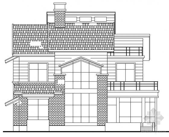某三层D型别墅建筑方案图资料下载-某二层中西独院D型别墅建筑施工图