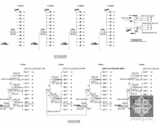 [浙江]高层住宅楼电气设计施工图纸-综合布线系统图、有线电视系统图