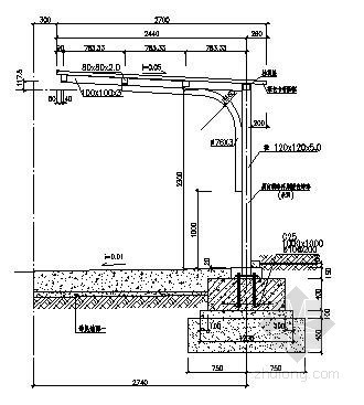 车棚轻钢结构施工方案资料下载-12套自行车棚结构施工图