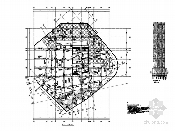 [广东]40层钢管混凝土框架-核心筒结构国际大厦结构施工图（含建施，540张）-地下二层梁配筋图