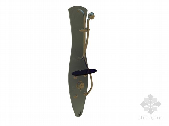 砂光刨花板资料下载-磨砂浴室花洒3D模型下载
