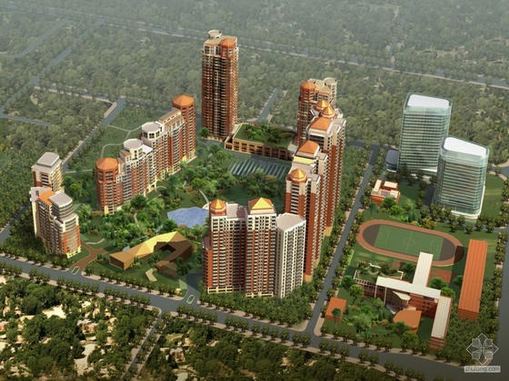 小区公园方案资料下载-[北京红领巾公园]某住宅小区建筑方案设计