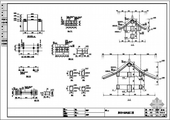 牌楼结构设计资料下载-某古镇牌坊（二）结构图