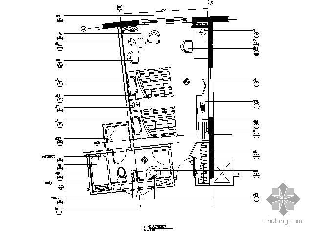 单层砖混基础平面图资料下载-客房平面图Ⅱ