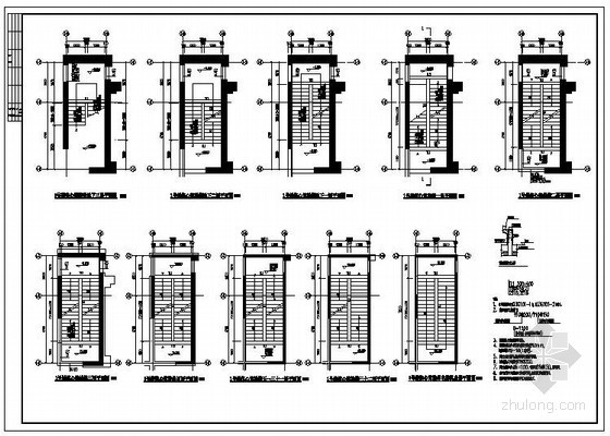 金茂大厦-核心筒外伸桁架结构体系资料下载-核心筒楼梯结构详图