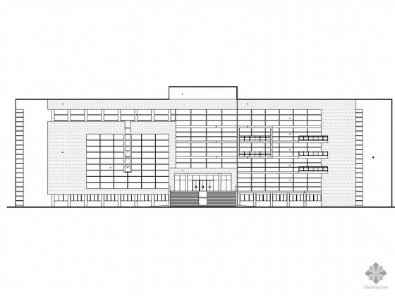 对称框架结构办公楼建筑图资料下载-[陕西]某人事劳动保障局六层办公楼建筑施工图