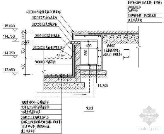 广场跌水详图资料下载-广场跌水剖面详图