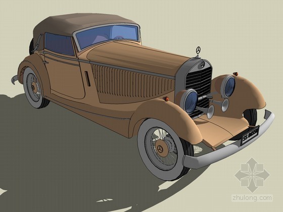 SketchUp模型汽车资料下载-奔驰汽车SketchUp模型下载
