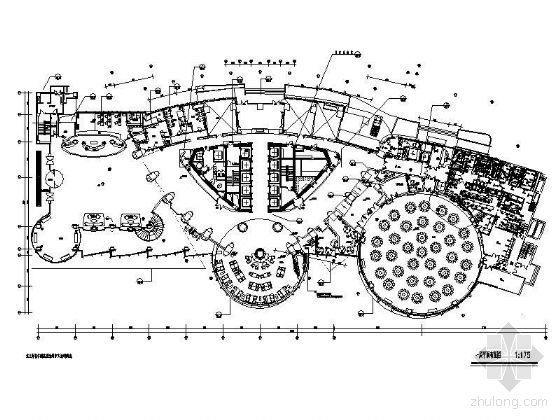 花园平面设计施工图资料下载-花园酒店一层平面设计图