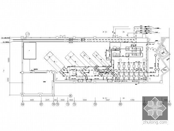 [三亚]豪华5星级大酒店空调通风设计施工图（详图较多）-冷冻站水管平面图