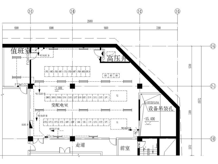 [北京]20万平米超高层综合体全套强弱电图纸（变电所、弱电机房）-变配电室平面布置图.jpg