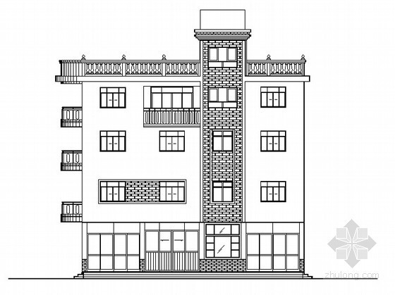 五层私人住宅设计图资料下载-某私人五层商住楼建筑扩初图