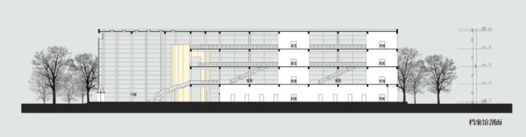 [浙江]现代简洁型大剧院建筑设计方案文本（含CAD及psd格式文件）-现代简洁型大剧院建筑剖面图