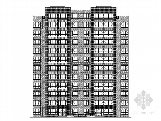 十一层住宅建筑平面图资料下载-[天津]某小区十一层板式住宅建筑施工图（3、4号楼）