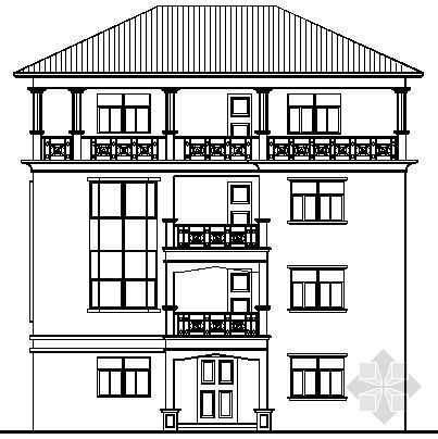 广东别墅建施图资料下载-广东东莞某四层住宅别墅建筑施工图