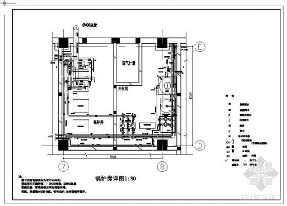 燃气锅炉房备用燃油系统资料下载-燃气锅炉房详图
