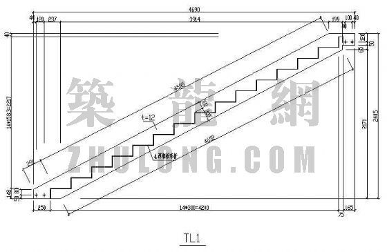 两跑楼梯详图资料下载-两跑楼梯图