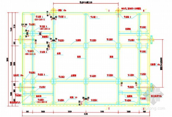 水工结构施工节点详图合集（代表性工程CAD图317张）-闸门背侧梁格结构布置图