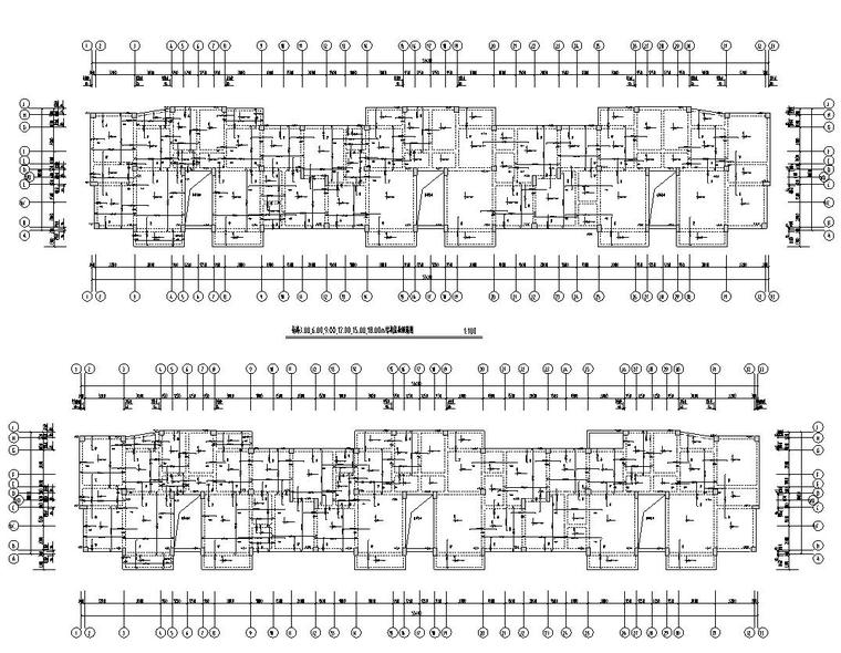 某七层框架一字型坡屋面住宅楼毕业设计（4000平米）-结构层板筋图