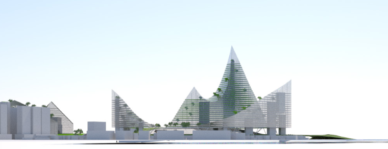 山水城市会展中心设计方案文本/MAD（PDF）-方案二立面图