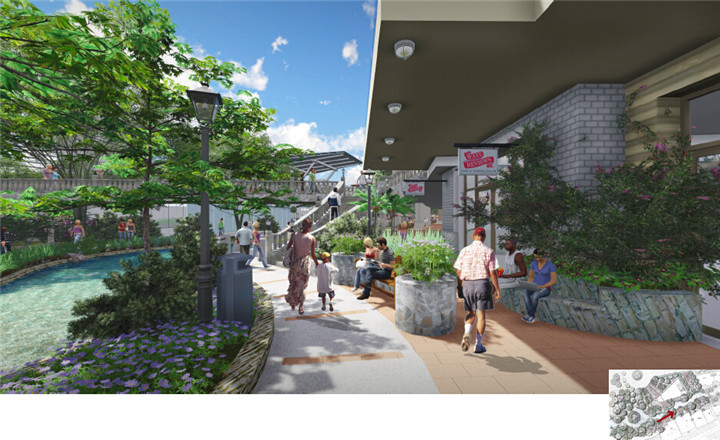[广东]综合性滨河步行商业街景观方案设计（效果图精美）-效果图