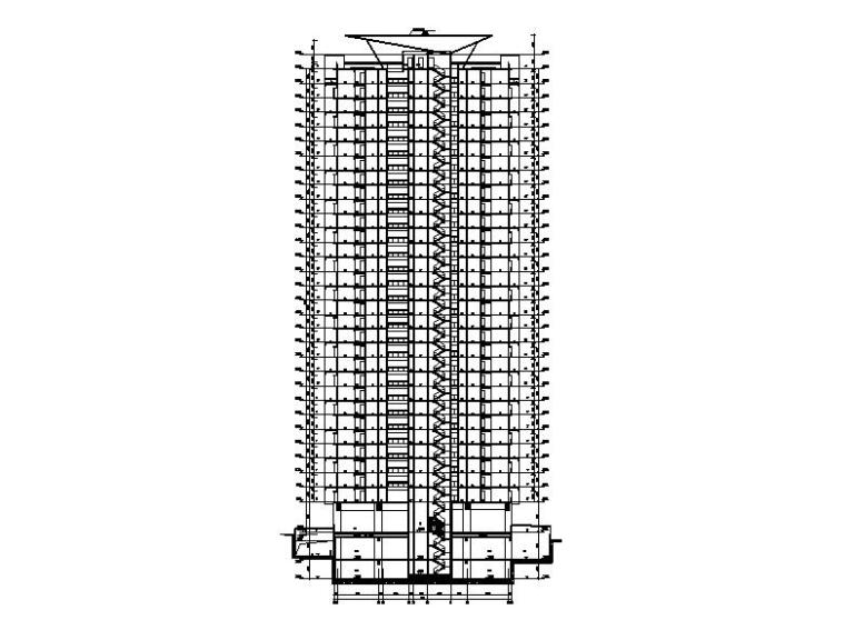 [深圳]高层现代风格退台式住宅建筑设计方案文本（含CAD）-高层现代风格退台式住宅建筑剖面图