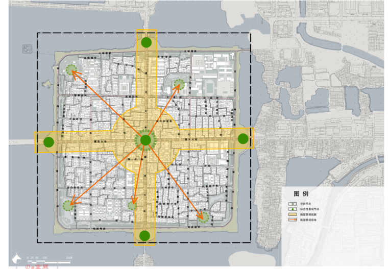 某市古城区保护与整治规划方案设计文本（JPG+77页）-整体景观控制规划图