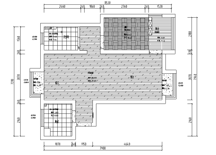 小户型婚房布置资料下载-小户型loft混搭风格样板房设计施工图（附效果图）