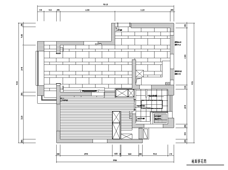 [江苏]现代奢华常熟四季花园公寓房设计施工图（附效果图）-地面拼花图