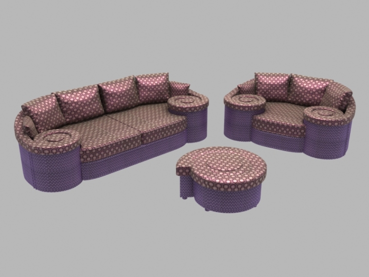 大气尘含尘量资料下载-大气组合沙发3D模型下载