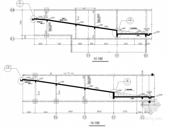 [长沙]安置小区大型地下室结构施工图-坡道节点 