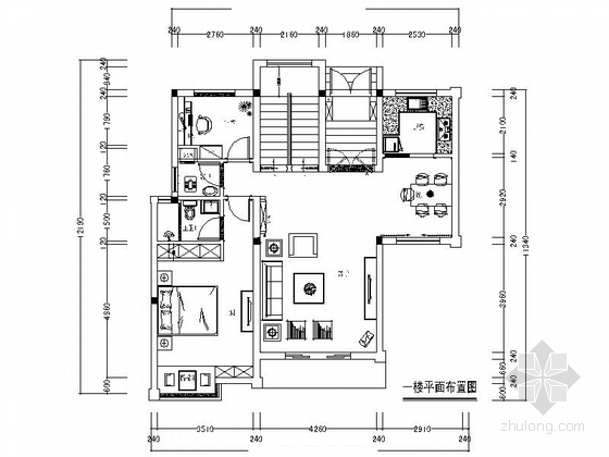 中式独栋三层资料下载-[江西]独栋别墅区新中式风格三层别墅装修施工图（含效果）