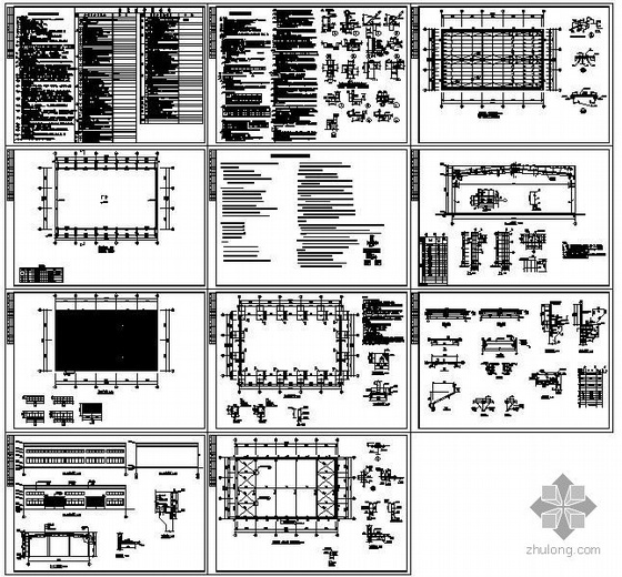 轻钢屋面仓库资料下载-某混凝土柱轻钢屋面厂房建筑结构设计图