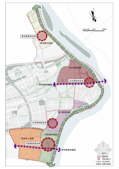 [湖南]城市规划及单体设计方案文本（国外知名建筑事务所）-城市规划分析图