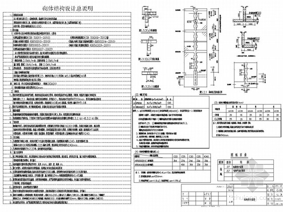 幼儿园砌体结构门卫室结构施工图（含建筑图）-结构设计说明 