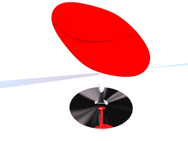 时尚椅子SU模型资料下载-红色时尚椅子3D模型下载