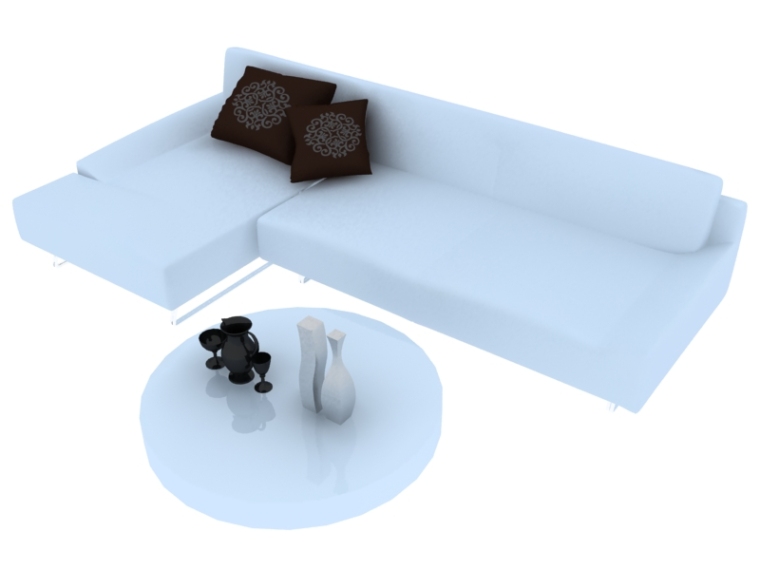 伦敦白色简约住宅资料下载-白色简约沙发3D模型下载