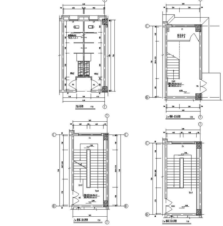 [宁夏]三层框架结构工程实验室建筑施工图（含水暖电）-三层框架结构工程实验室建筑详图