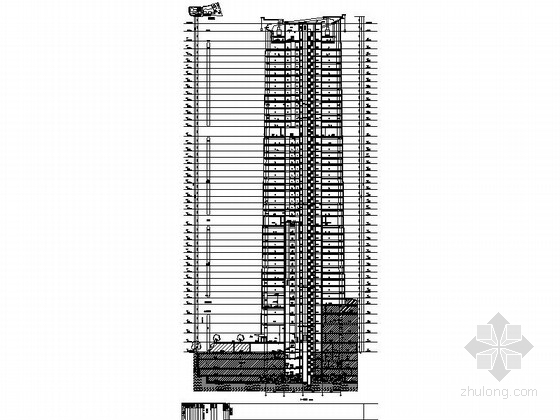 [合集]3套超精细图纸超高层办公楼建筑施工图-3套超精细图纸超高层办公楼建筑剖面图