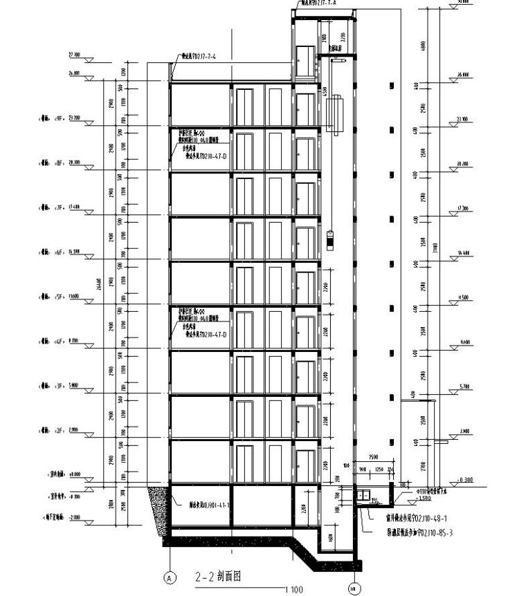 [宁夏]九层一梯三户塔式剪力墙住宅建筑施工图（含全专业图纸）-九层一梯三户塔式剪力墙结构住宅建筑立面图