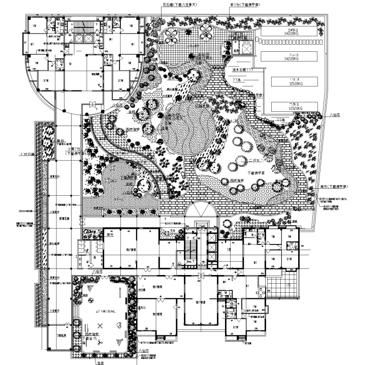21套屋顶花园CAD施工图（10）某商住楼屋顶花园设计施工图-2_看图王