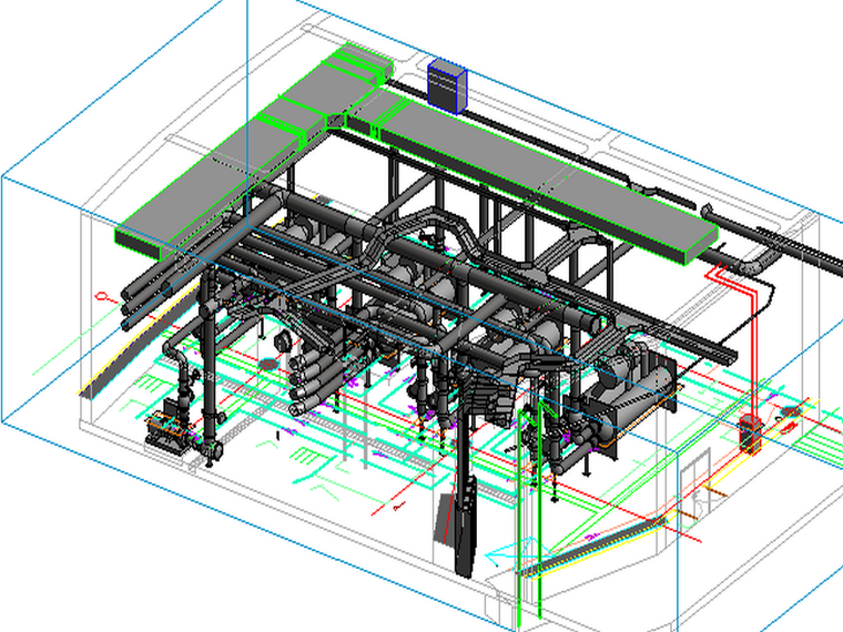 制冷机房revit资料下载-BIM模型-revit模型-凤凰制冷机房