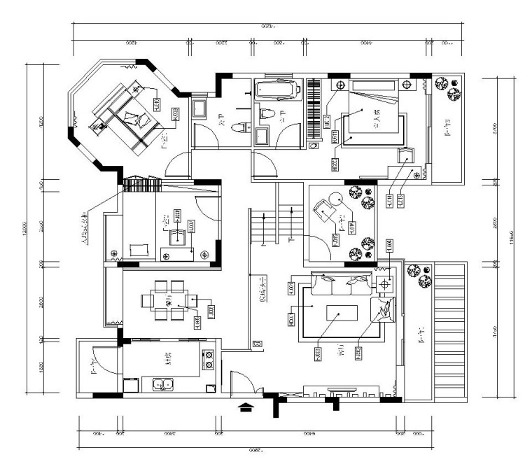 135住宅施工图资料下载-后现代风格三室二厅施工图设计（附效果图）