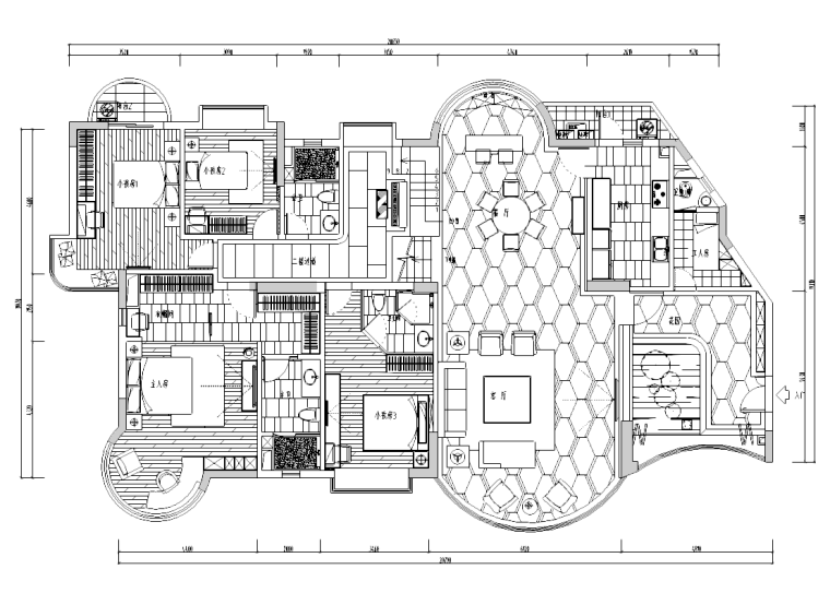 花园别墅花园洋房资料下载-[陕西]西安怡宝花园别墅室内设计施工图及效果图