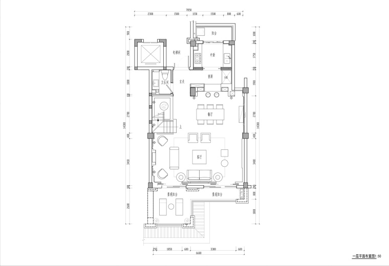 户型廊桥施工图资料下载-[福州]金辉半岛别墅C户型设计施工图