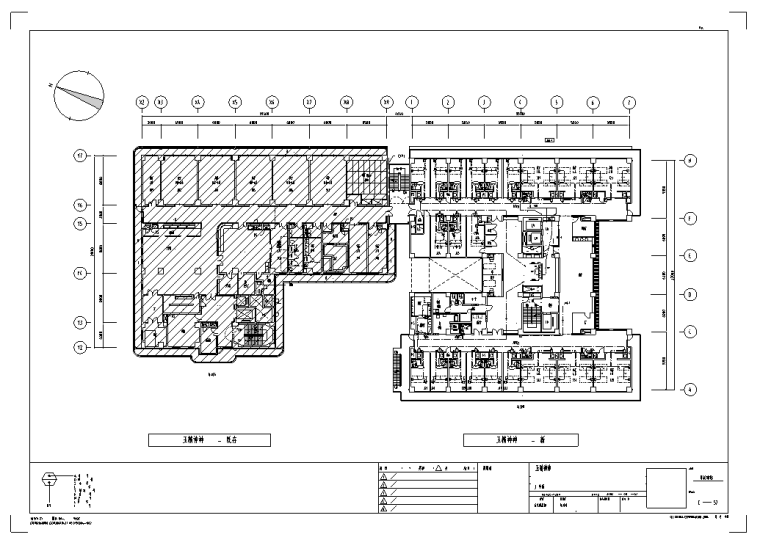 日本某大型医院室内装修设计施工图纸（42张）-三层平面图