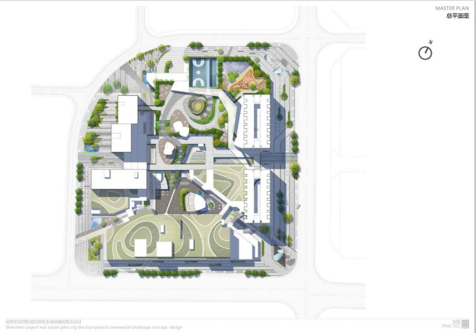 [广东]商业地块景观规划设计方案-总平面图